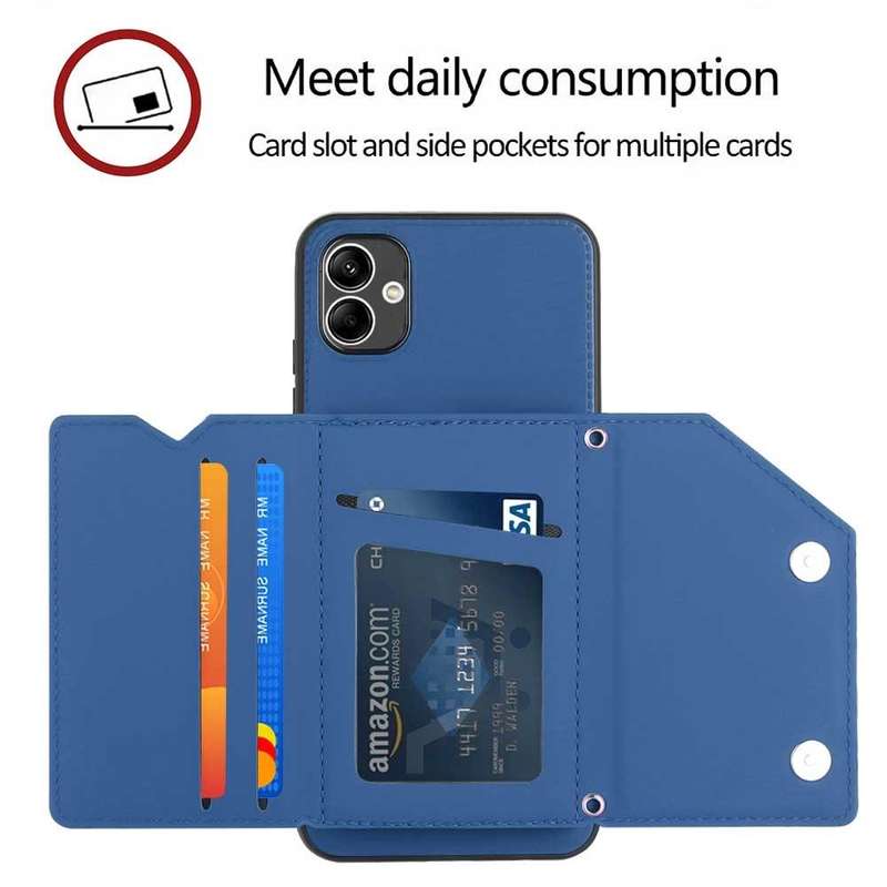 For Samsung Galaxy A04e Skin Feel PU + TPU + PC Card Slots Phone Case(Royal Blue)