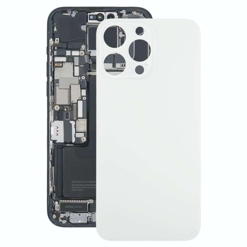 For iPhone 15 Pro Glass Battery Back Cover(White)
