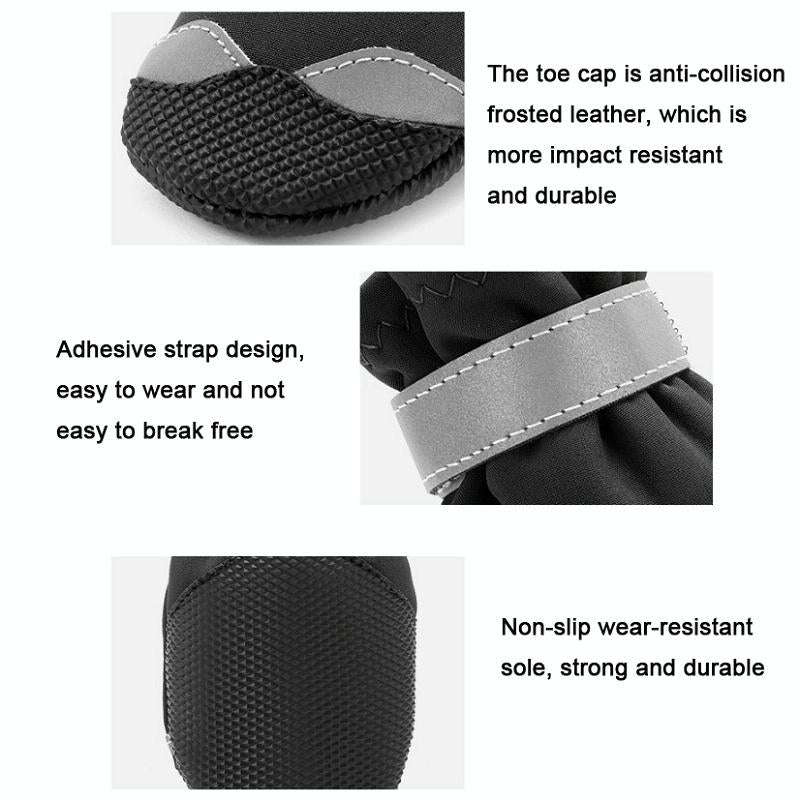Pet Waterproof Non-Slip Wear-Resistant Snow Boots Four Seasons Dog Shoes, Size: 5(Black)