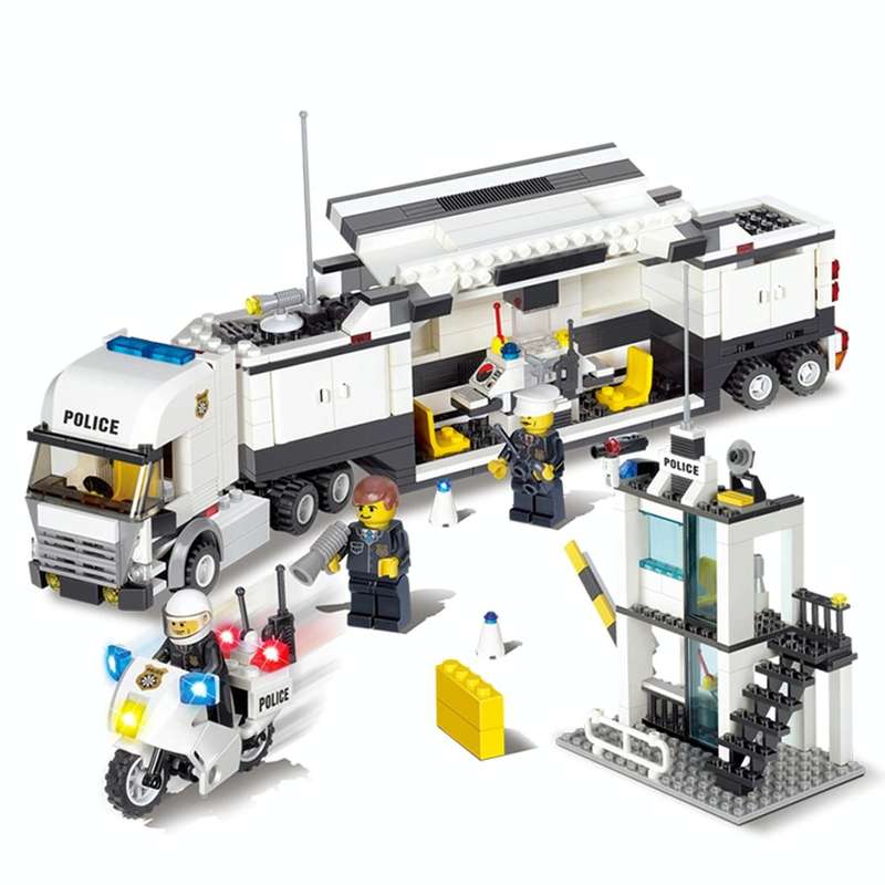 6727 511 PCS Brick Blocks City Police Station Command Vehicle Building Bricks Plastic Blocks Toys...
