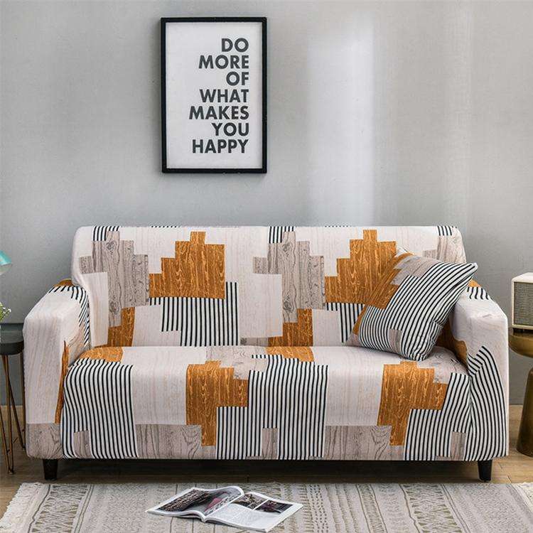 Double Seat Full Coverage Elastic Non-slip Sofa Cover(Building Blocks)