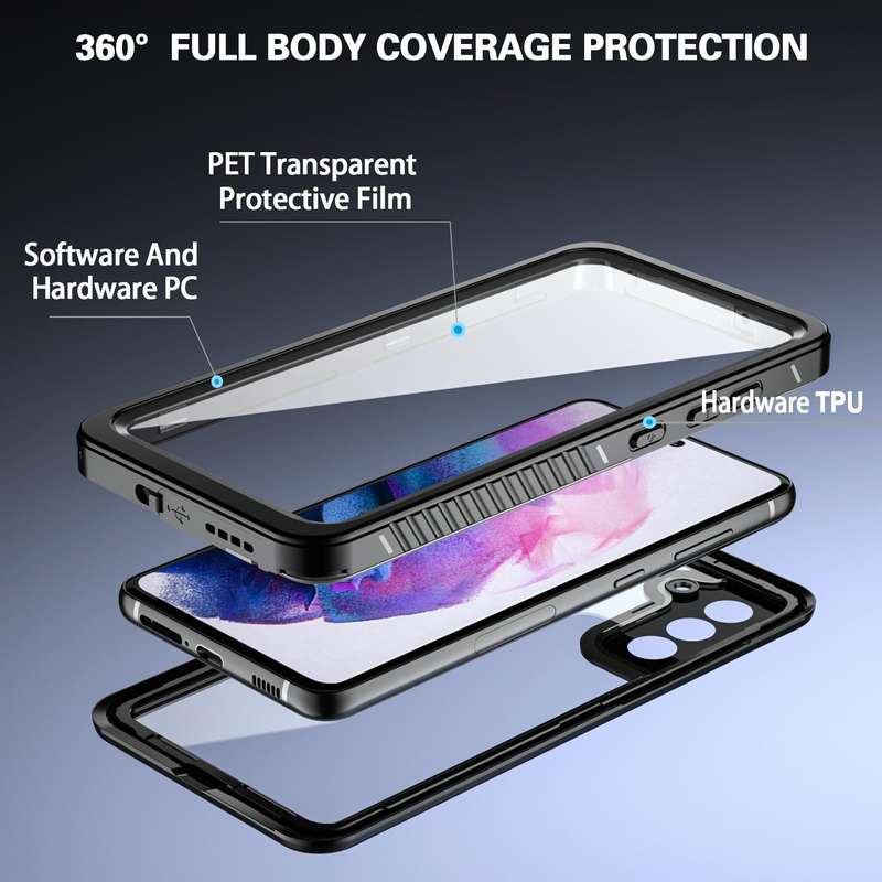 For Samsung Galaxy S21 FE RedPepper Shockproof Waterproof PC + TPU Protective Case(Black)