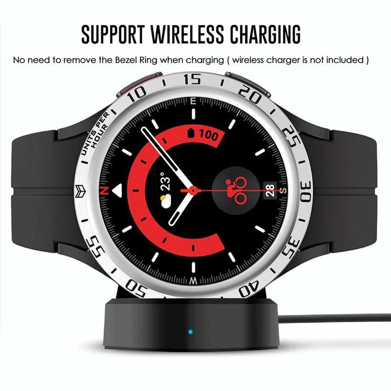 For Samsung Galaxy Watch5 Pro 45mm A Style Dial Steel Protective Frame(Silver)