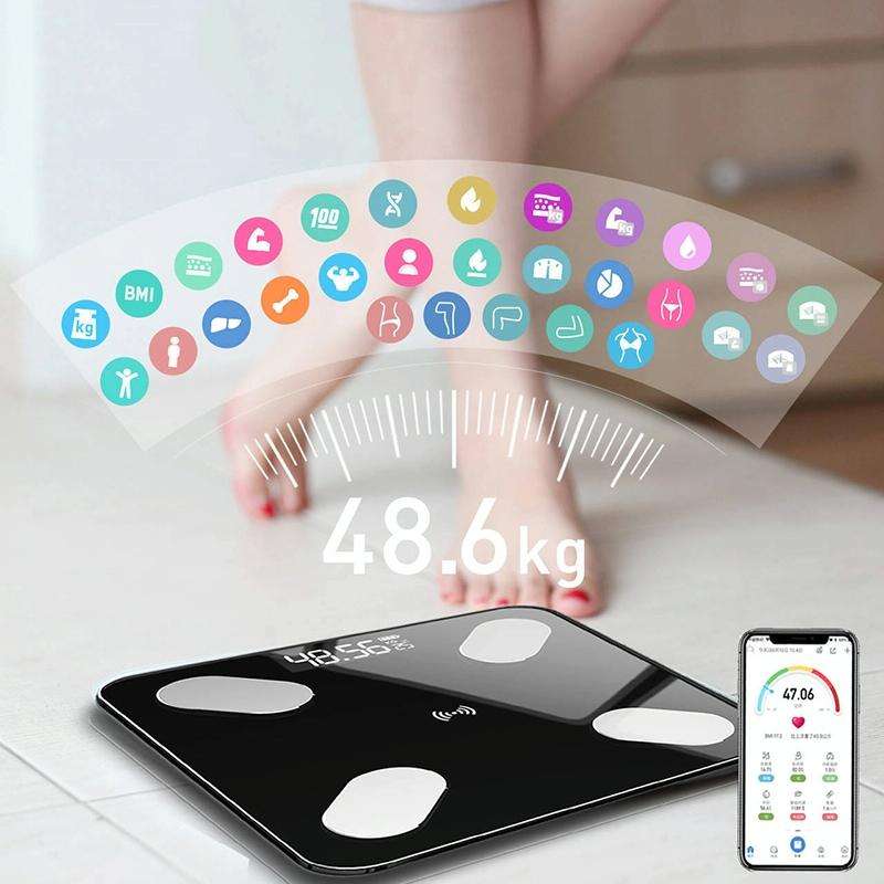 Smart Bluetooth Weight Scale Home Body Fat Measurement Health Scale Charge Model(Black True Class)