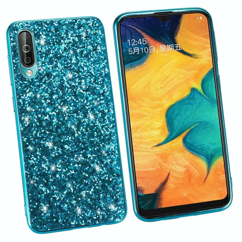 Glittery Powder Shockproof TPU Case for Galaxy A50(Gold)