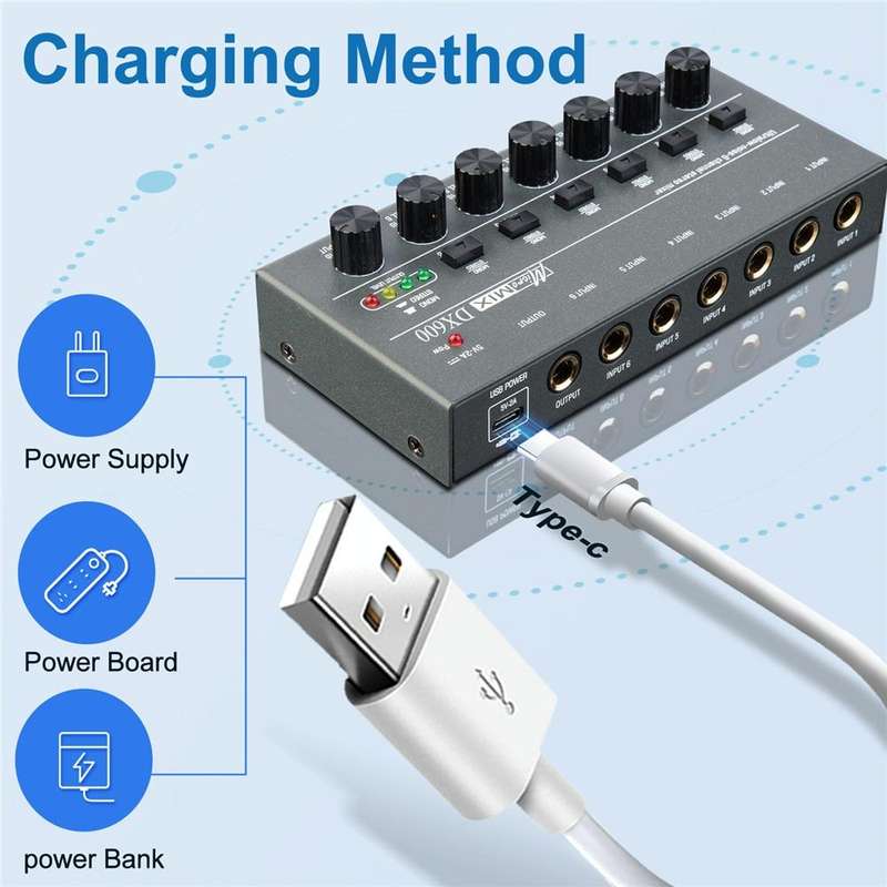 8 Way Mixer With Single Channel Stereo Switching Mini Signal Hybrid Small Audio