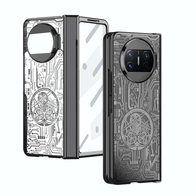 For Huawei Mate X3 Mechanical Legend Integrated Electroplating All-inclusive Phone Case(Black)
