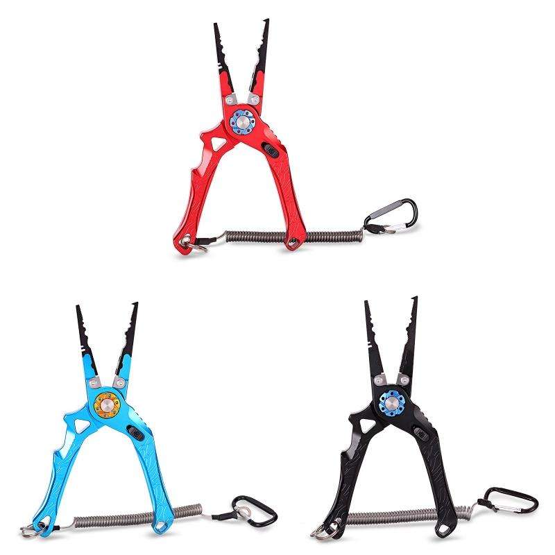Multifunctional Open-Loop Lead-Pressing Fishing Pliers With Lock(Red)