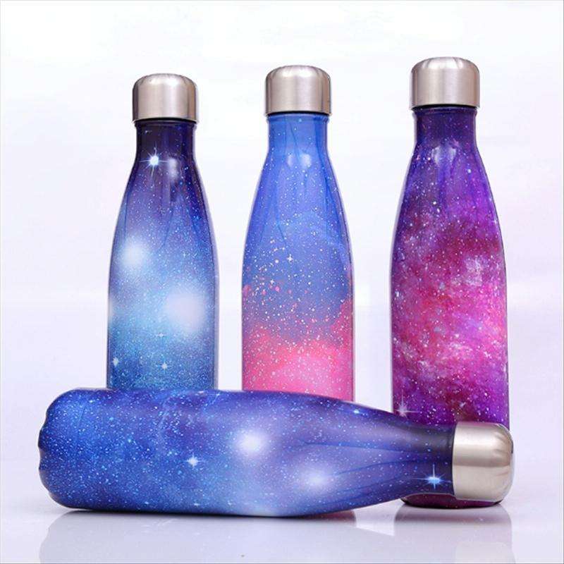 Starry Sky Pattern Thermal Cup Vacuum Flask Heat Water Bottle Portable Stainless Steel Sports Ket...