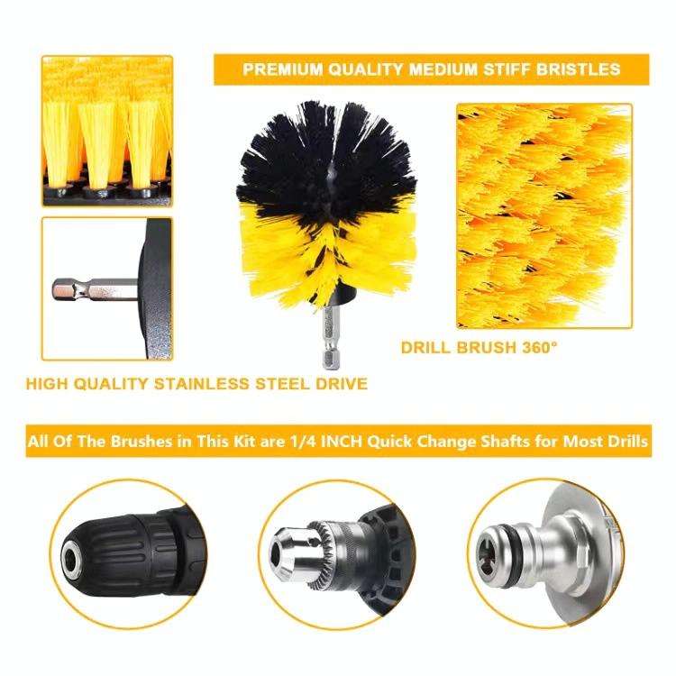 6 PCS / SetElectric Drill Head Car Tire Floor Crevice Cleaning Brush(Blue)