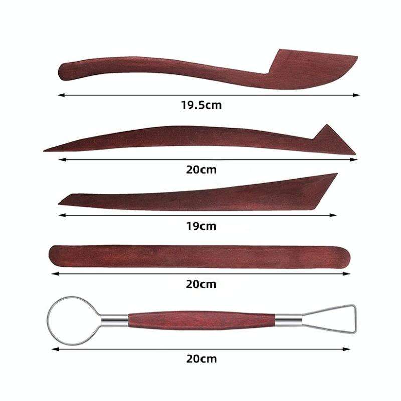 11 PCS/Set Pottery Wooden Rod Carving Scraper Clay Aid