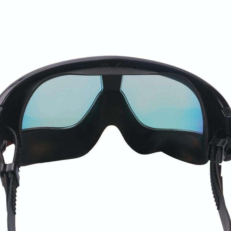 Colorful Large Frame Electroplating Anti-fog Silicone Swimming Goggles for Adults (Silver + Black)