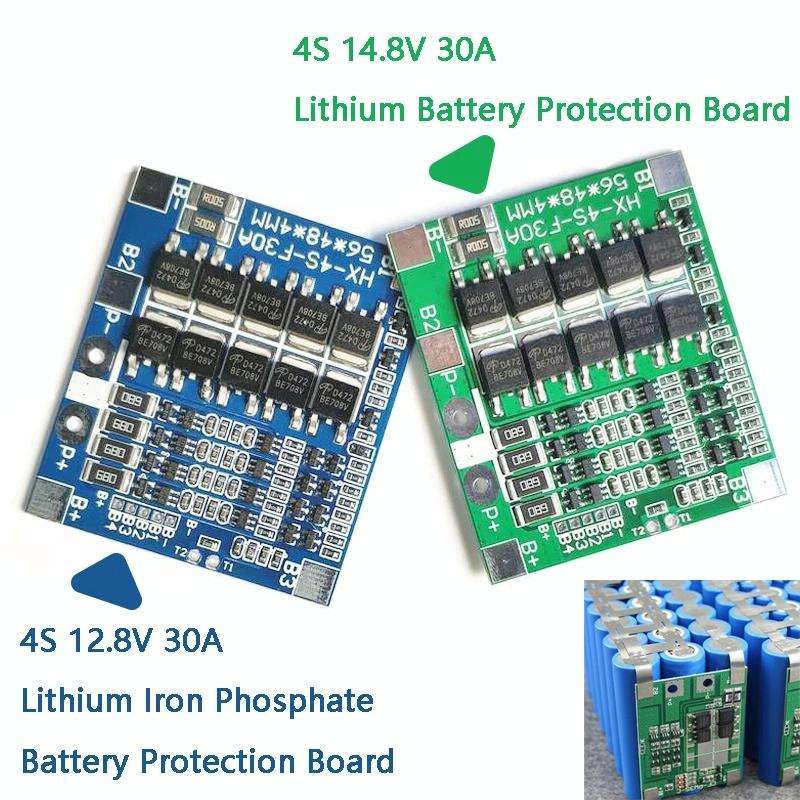 4 S 14.8V / 12.8V 30A Lithium Battery Protective Plate With Equalizer Lithium Iron Phosphate Batt...