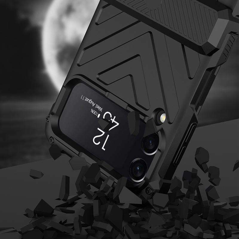 For Samsung Galaxy Z Flip4 GKK Magnetic Folding Swivel Armored Phone Case with Hinges(Black)