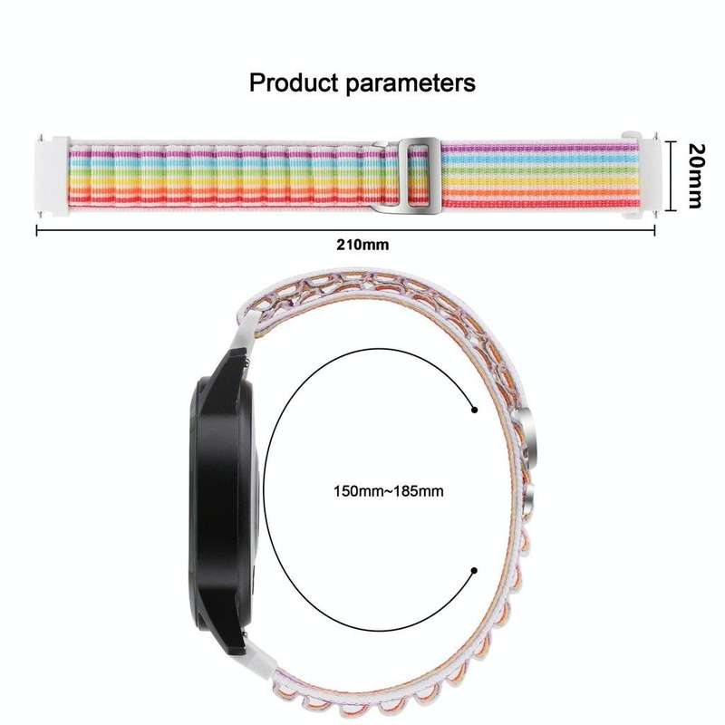 For Garmin Forerunner 255S / Venu 2S Universal Nylon Watch Band(Colorful)