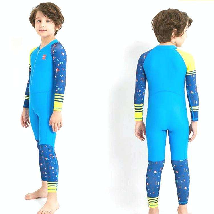 DIVE & SAIL LS-18822 Children Diving Suit Outdoor Sunscreen One-piece Swimsuit, Size: XL(Boy Blue)