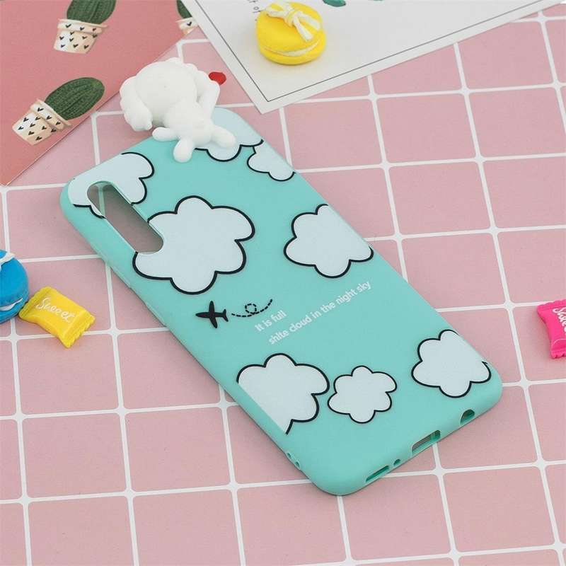 For Galaxy A50 Shockproof Cartoon TPU Protective Case(Clouds)