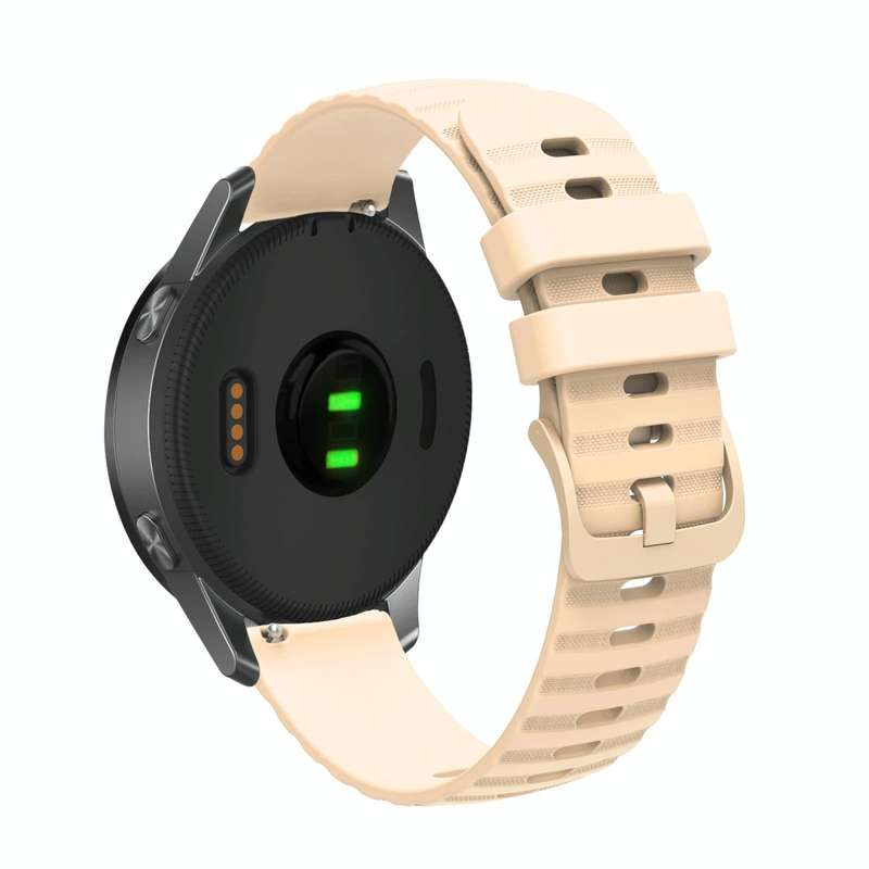 For Garmin Vivoactive 4S 18mm Wavy Dotted Solid-Color Silicone Watch Band(Starlight Color)