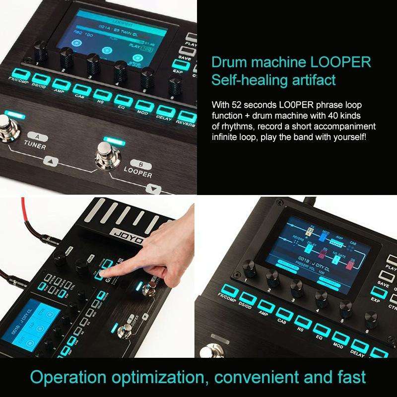 JOYO GEM-BOX3 Multifunctional Integrated Electric Acoustic Guitar Effector with Pedal and Drum Ma...