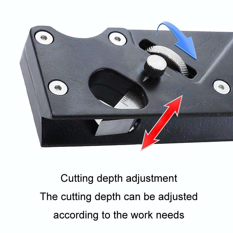 Woodworking Multi-Angle Chamfering Adjustable Depth Hand Planer, Color: Black