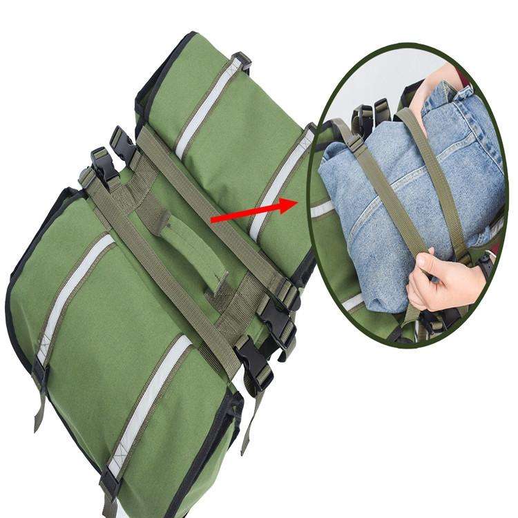 Waterproof Canvas Bicycle Saddle Bag Backpack Motorcycle Bag(Green)