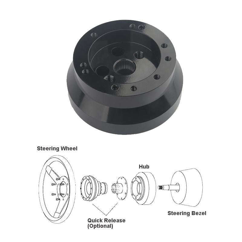 For Chevrolet 5 & 6 Hole Steering Wheel Polished Hub Adapter, Style:Type A