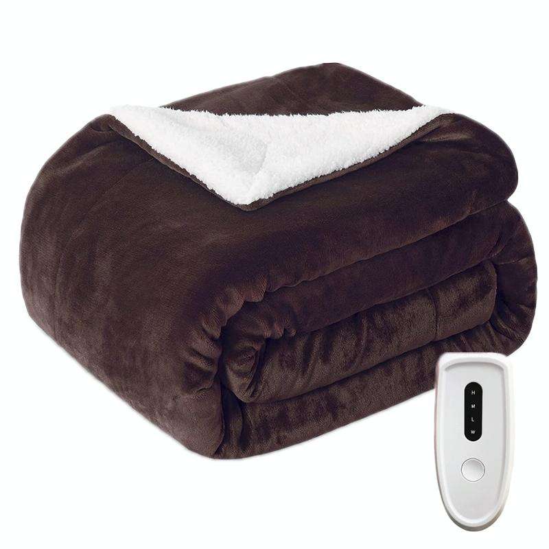 Intelligent Temperature Control Electric Heating Blanket, Size: 70x100cm USB Plug(Brown White)