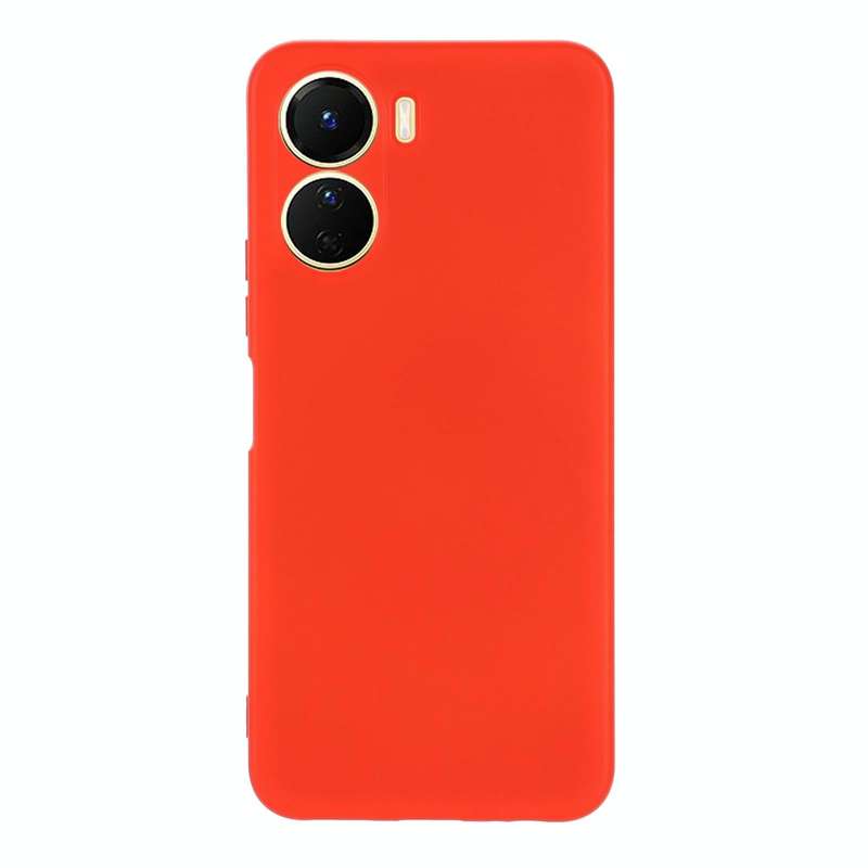 For vivo Y16 Pure Color Liquid Silicone Shockproof Full Coverage Phone Case(Red)