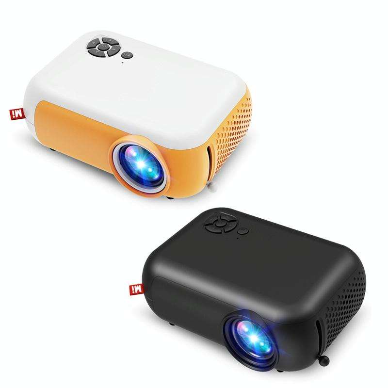 A10 480x360 Pixel Projector Support 1080P Projector ,Style: Same-screen White Yellow (UK Plug)