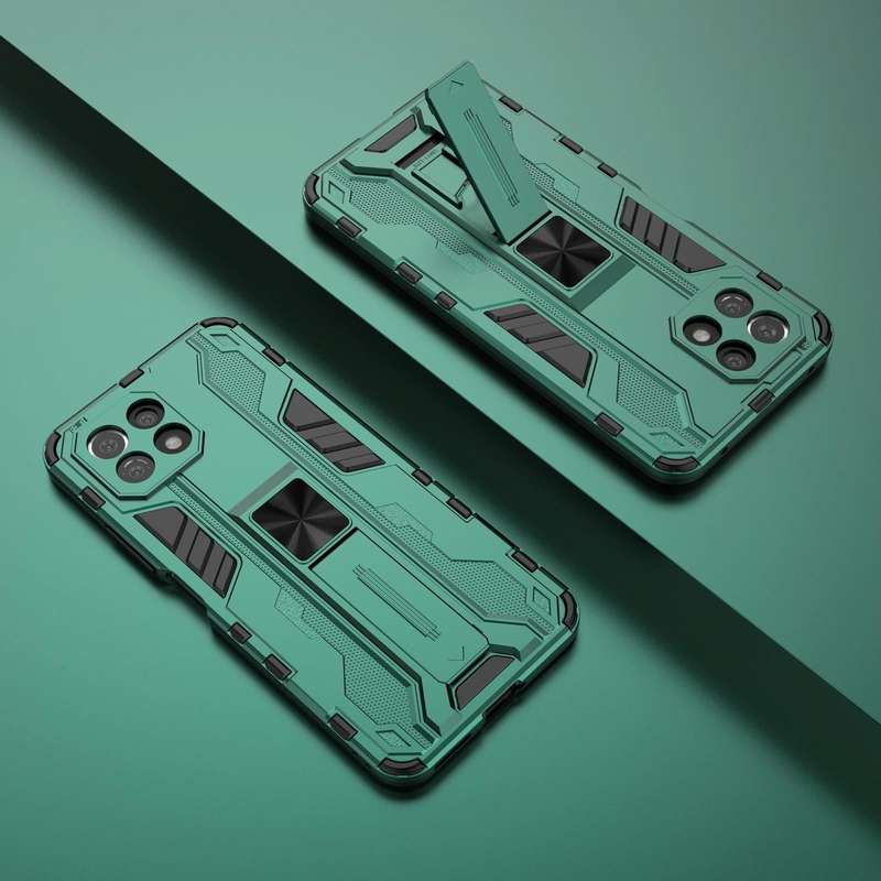 For Xiaomi Mi 11 Lite Supersonic PC + TPU Shock-proof Protective Case with Holder(Green)