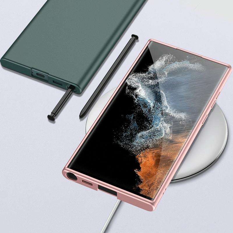 For Samsung Galaxy S22 Ultra 5G GKK Ultra-thin Skin Feel Phone Case with Stylus(Pink)