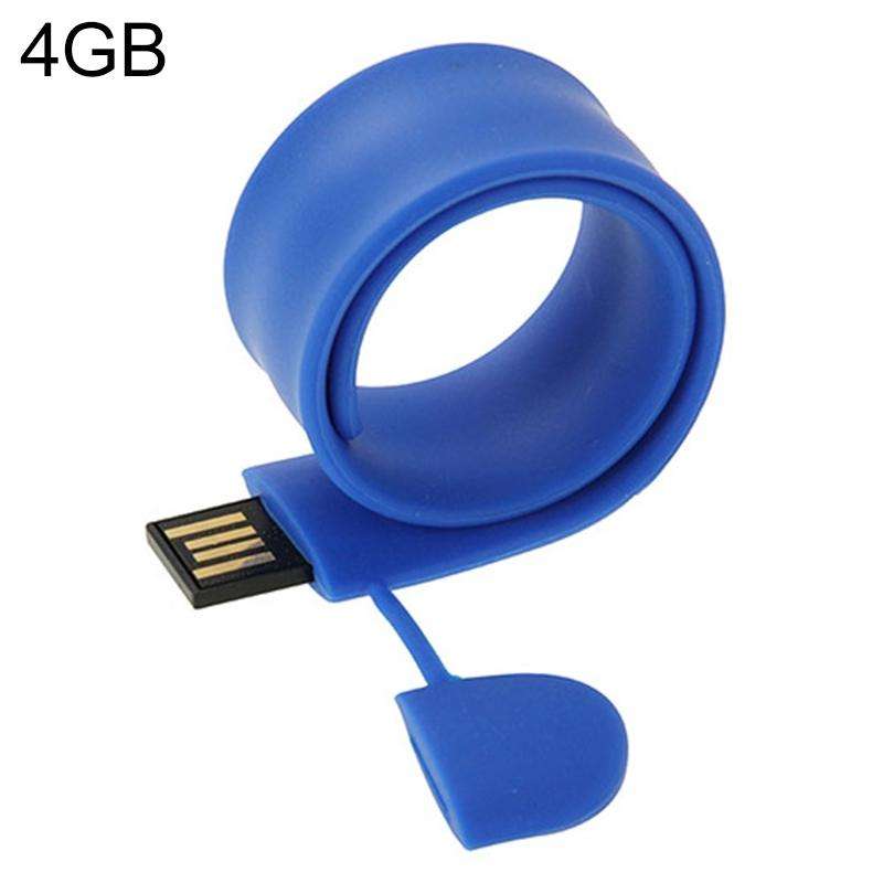Silicone Bracelet USB Flash Disk with 4GB Memory(Dark Blue)