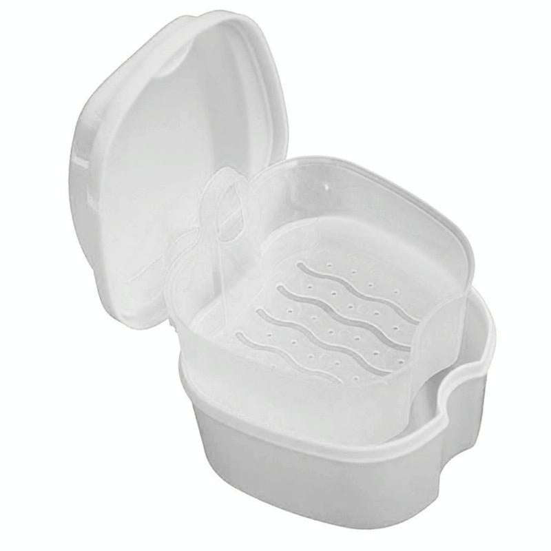 Cleaning Teeth Case Dental False Teeth Storage Box(White)