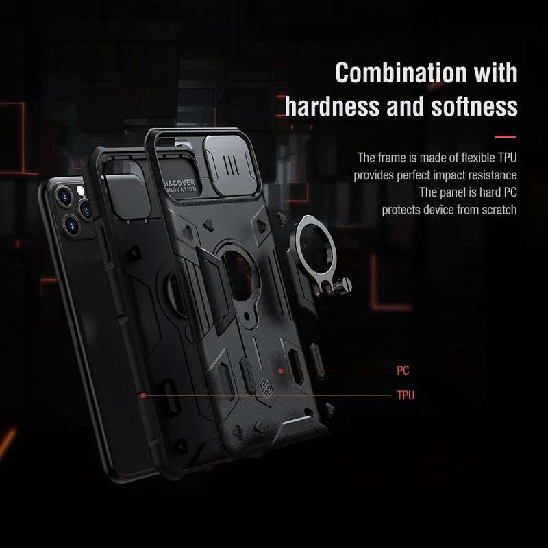 For iPhone 11 Pro Max NILLKIN Shockproof CamShield Armor Protective Case with Invisible Ring Hold...