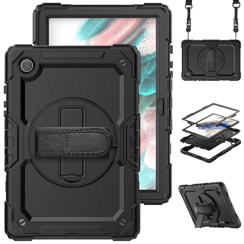 For Samsung Galaxy Tab A8 10.5 2021 X200 / X205 Silicone + PC Tablet Case(Black)