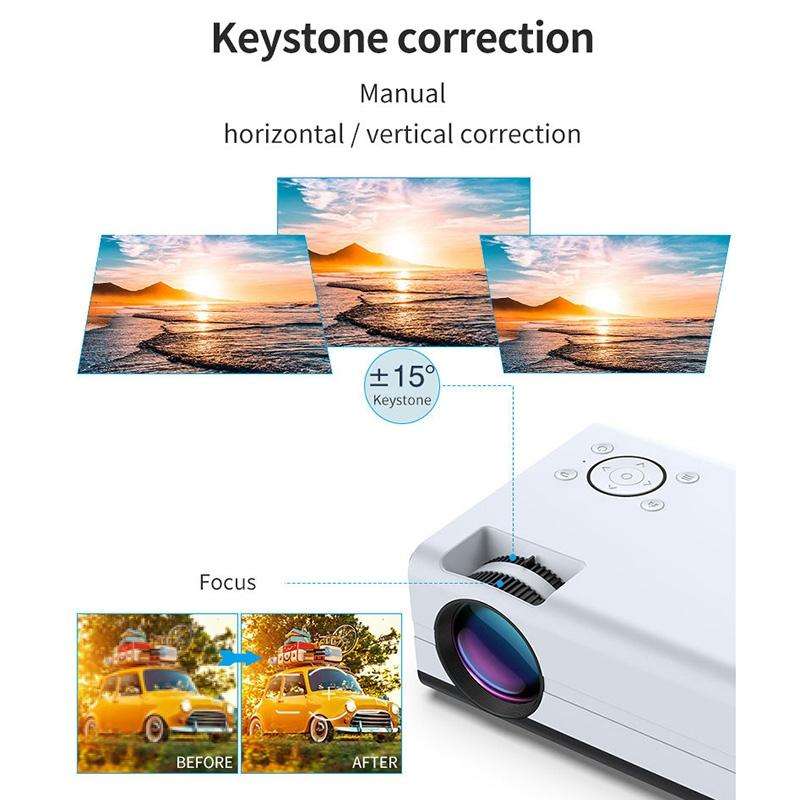T01 800x480 2200 Lumens Mini LCD Digital Projector, Android Version, EU Plug(White Black)