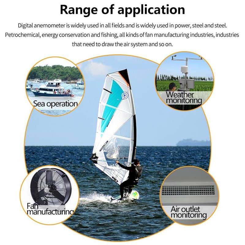 BENETECH GM8901+ High Accuracy Anemometer Wind Speed Gauge Temperature Measure Digital LCD Displa...