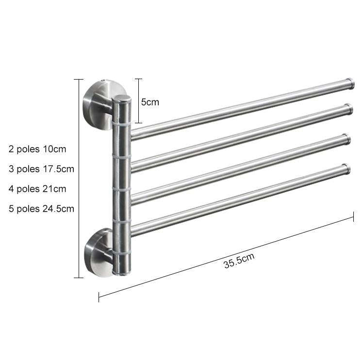 Stainless Steel Towel Bar Rotating Towel Rack Bathroom Kitchen Wall-mounted Towel Polished Rack H...