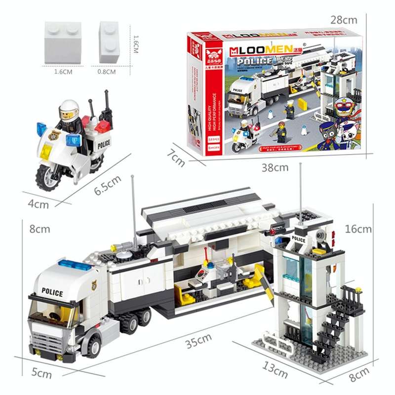 6727 511 PCS Brick Blocks City Police Station Command Vehicle Building Bricks Plastic Blocks Toys...