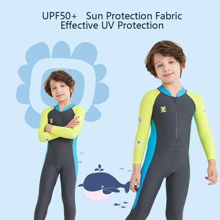 DIVE&SAIL Children Diving Suit Outdoor Long-sleeved One-piece Swimsuit Sunscreen Swimwear, Size: ...