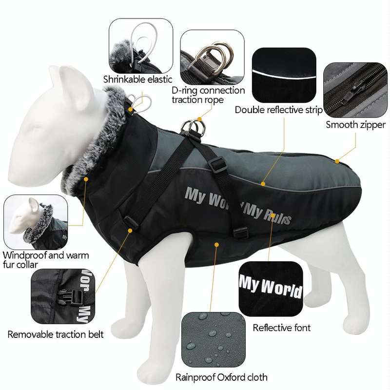BL-683 Keep Warm Reflective Dog Clothes, Size: XXXL(Dazzling White)