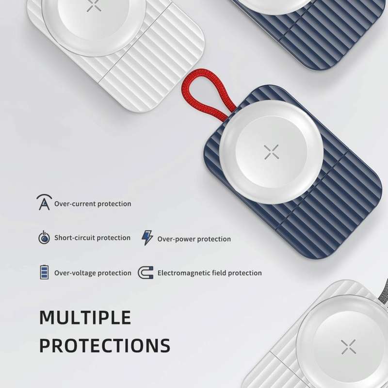 ROCK W26 Portable Magnetic Wireless Charger for Apple Watch Type-C Interface(Blue)