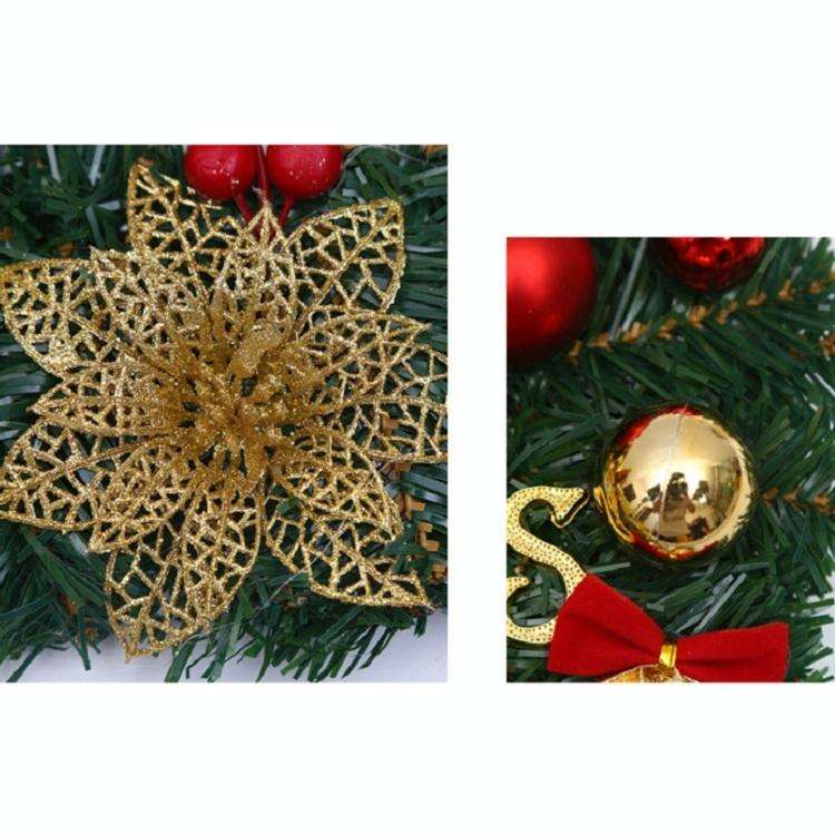Christmas Decoration Wreath Garland Rattan Door Hanging, Specification: Double Clock