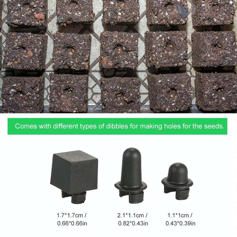 Handheld Seedling Soil Blocker Makes Four 2 by 2 Inches Soil Blocks for Garden Prep(Square)