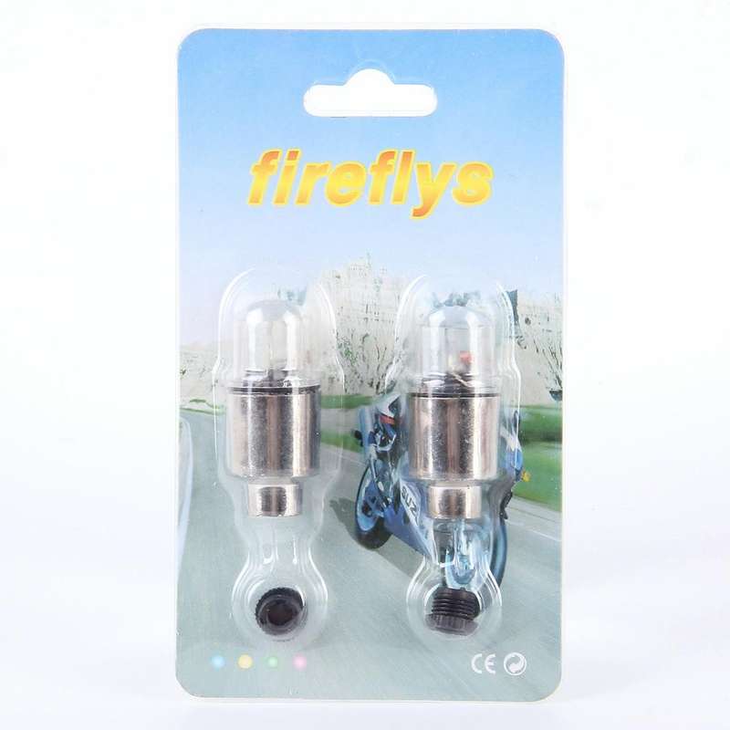 2 PCS Valve Cap Light Wheel Tyre Lamp With Battery for Car / Motorbike / Bike(Blue Light)