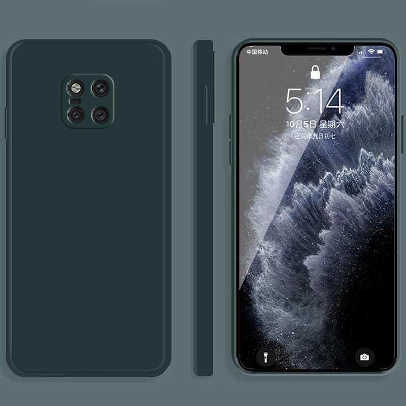 For Huawei Mate 20 Pro Solid Color Imitation Liquid Silicone Straight Edge Dropproof Full Coverag...