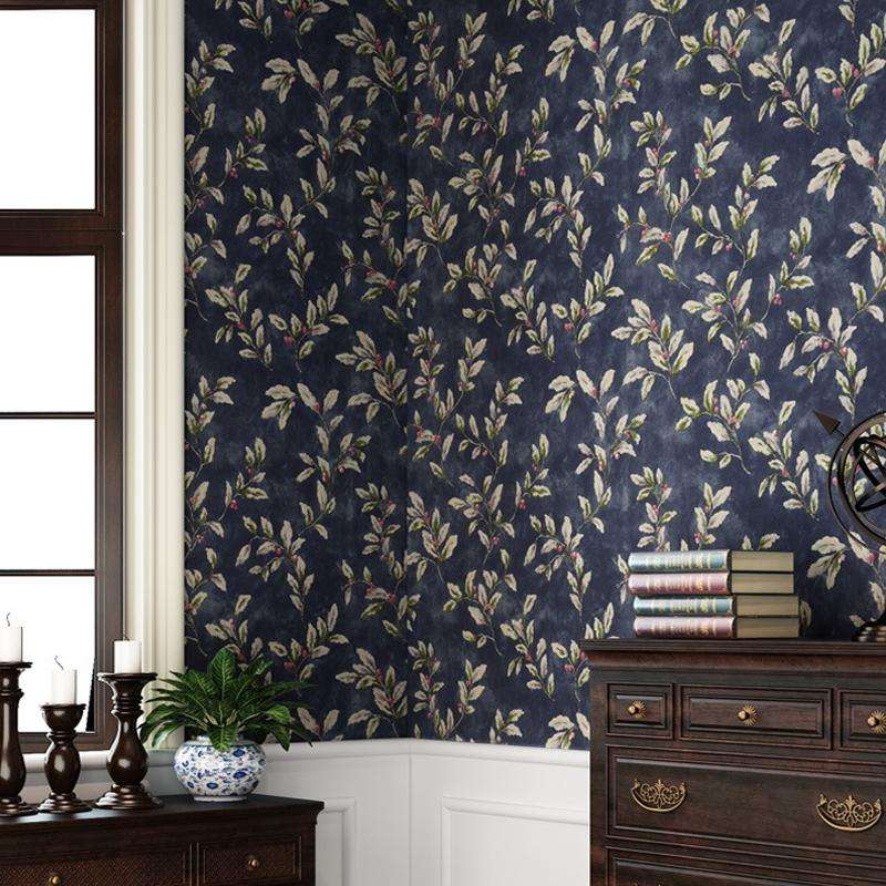 0.53x5m 3D StereoRetro Self-Adhesive Non-Woven Wallpaper Pastoral Flower Bedroom Living Room TV B...