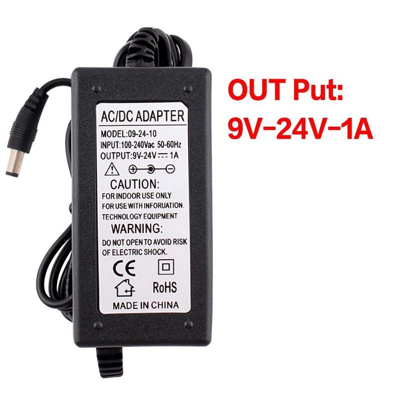 9V-24V 1A AC To DC Adjustable Voltage Power Adapter Universal Power Supply Display Screen Power S...