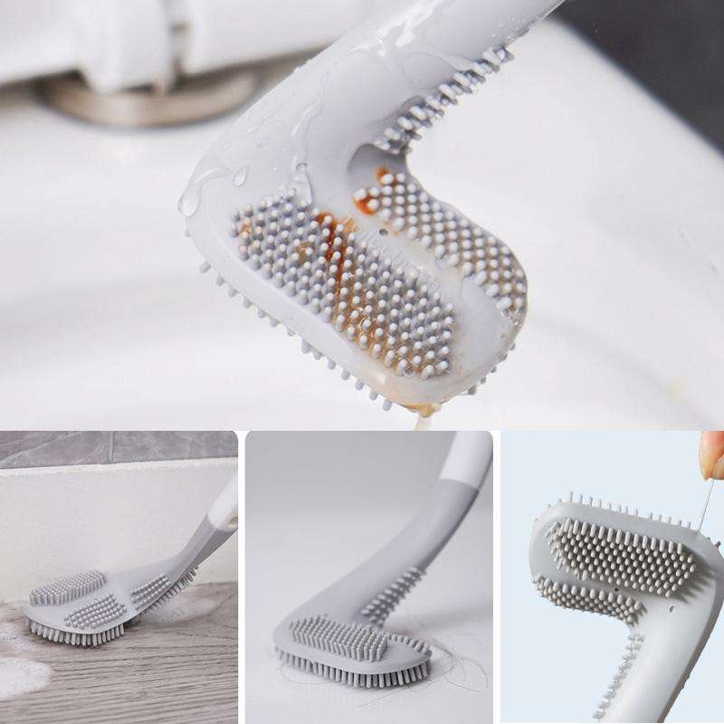 Golf Toilet Brush With Self-Opening And Closing Water-Proof Base(White)