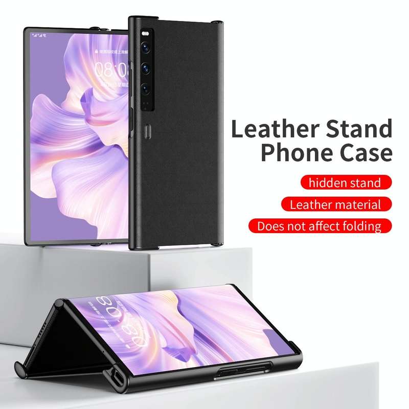 For Huawei Mate Xs 2 Leather Shockproof Phone Case With Holder(Blue)